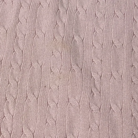 Vintage Pink Cable Knit Sweater 90s Charter Club Knitted V Neck Blouse Crewneck - Picture 10 of 17